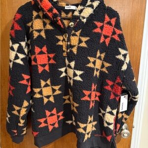 Sonoma Black Oversized Sherpa Sweatshirt